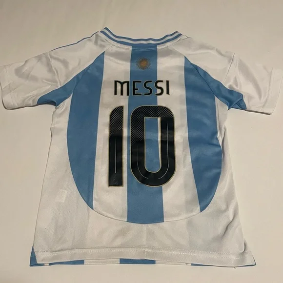 Messi Argentina 🇦🇷 Soccer Jersey & Shorts Set Kids Size US 20 - Picture 4 of 6